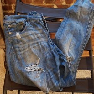 EXPRESS mid rise distressed legging jean size 10R